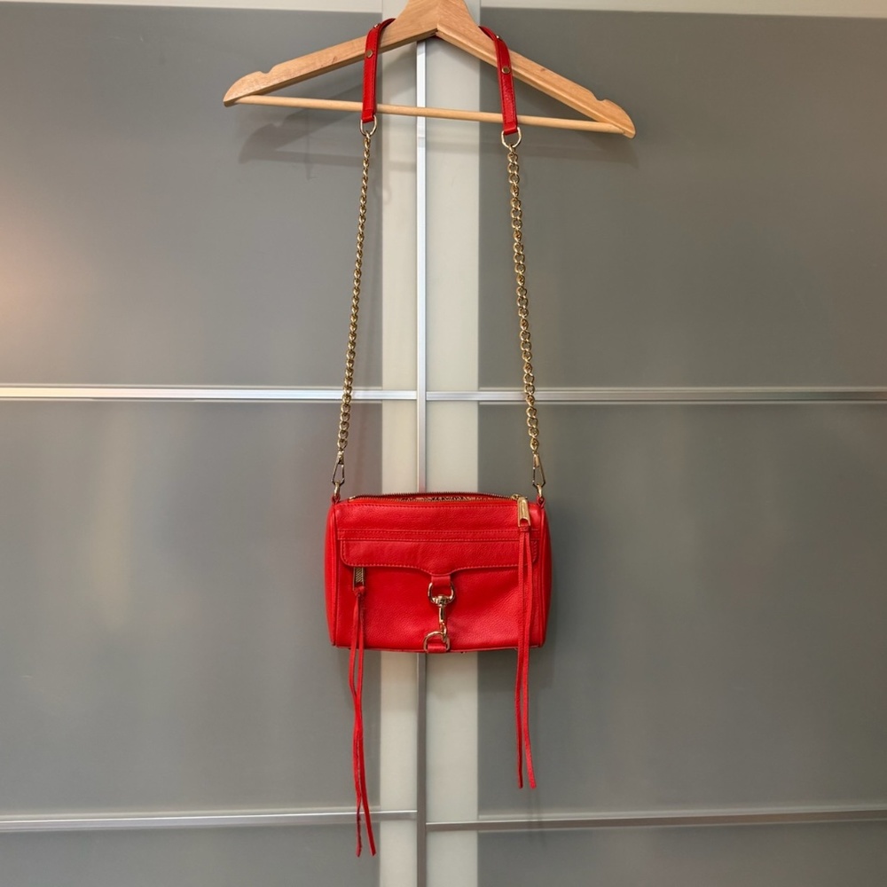 Rebecca Minkoff Mini M.A.C. Red Crossbody with Gold Hardware